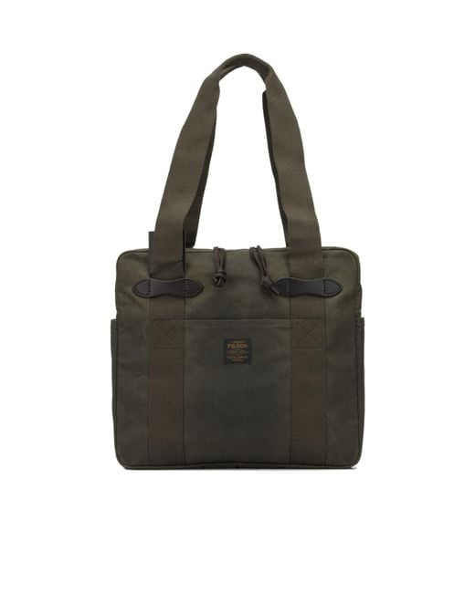 Filson Black 'Tin Cloth' Medium Shoulder Bag for men