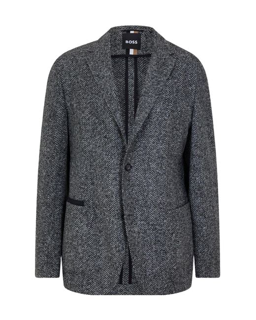 Boss Gray Single-Breasted Blazer for men
