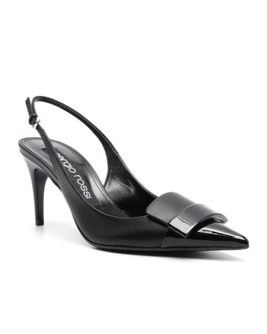 Sergio Rossi Black Pointed High-Heeled Sandals