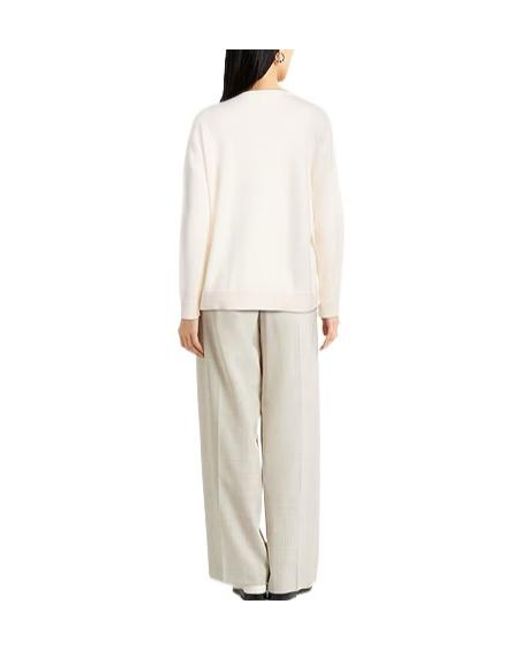 Max Mara White Solid Knit Sweater