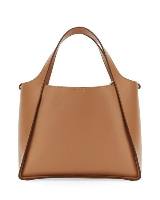 Stella McCartney Brown Logo Detailed Shoulder Bag