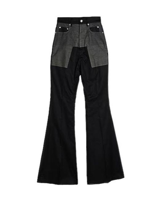 Rick Owens Black Solid Flared Pants