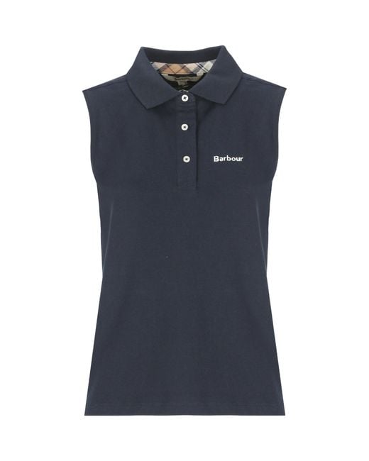 Barbour Blue Bowford Sleeveless Polo Shirt