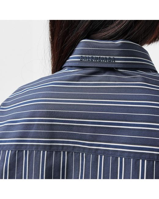 Balenciaga Blue Striped Solid Color Shirt
