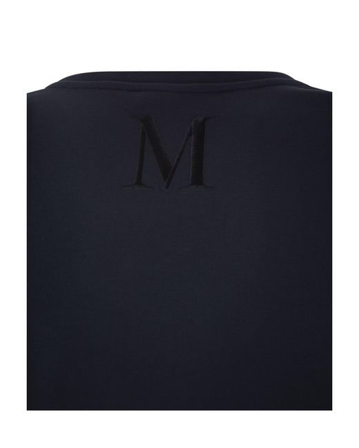 Max Mara Blue Fianco Scuba Jersey T Shirt With Logo