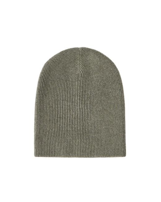 Brunello Cucinelli Green Cashmere English-Rib Knit Beanie