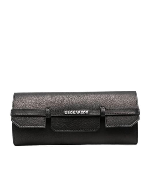 DSquared² Black Logo-Appliqué Clutch Bag