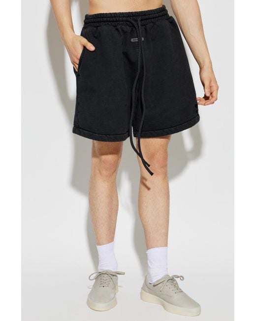 Fear Of God Black Elastic Waist Shorts for men