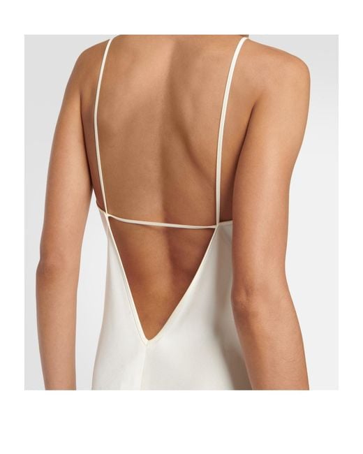 Victoria Beckham White Satin Slip Dress