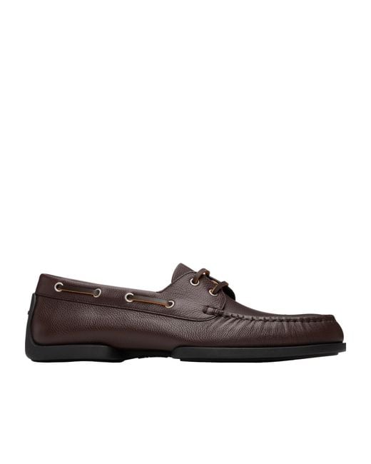 Jil Sander Brown Ruched Detailed Loafers for men