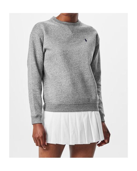 Polo Ralph Lauren Gray Round-Neck Logo Sweatshirt