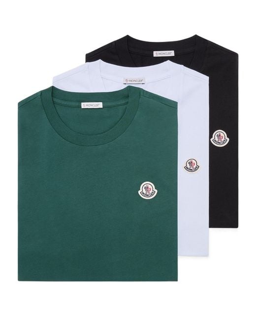 Moncler Green 3 Packs Logo Patch Crewneck T-Shirt for men