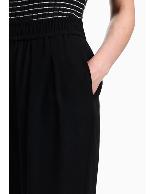 Emporio Armani Black Loose Fit High Waist Trousers