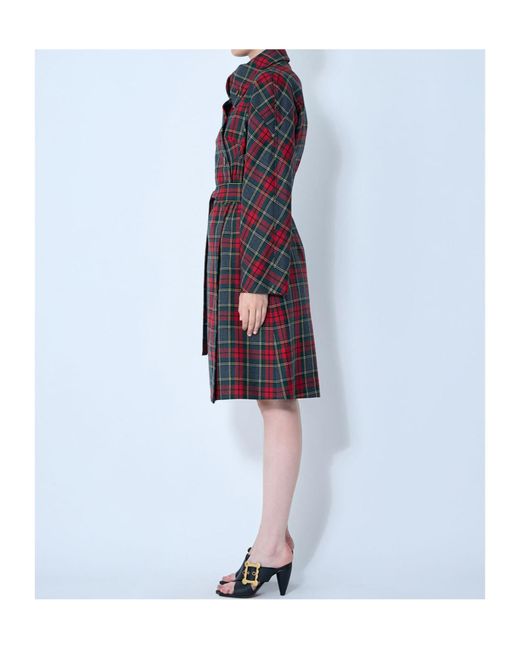 Vivienne Westwood Blue Checked Belted Coat