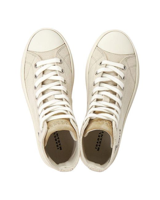 Isabel Marant Natural Austen Logo-Print Sneakers
