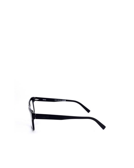 Zegna White Rectangular Frame Glasses for men
