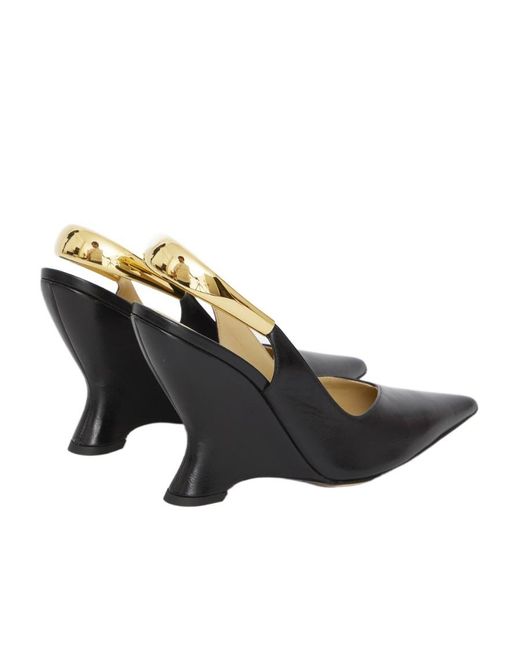 Bottega Veneta Metallic Pointed-Toe Slingback Pumps