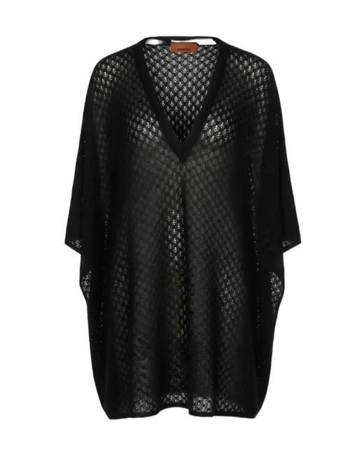 Missoni Black Sheer Knit Beachwear Cover-Up