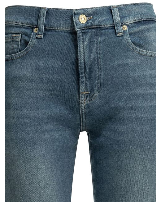7 For All Mankind Blue Relaxed Skinny Jeans