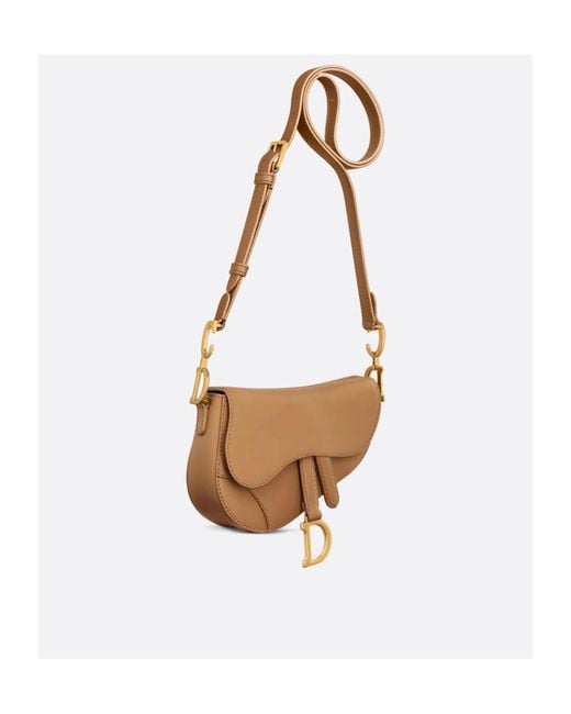Dior White Mini Soft Saddle Bag With Strap