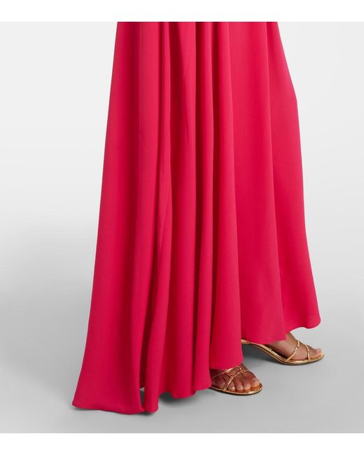 Joseph Red Zuzi Halterneck Crêpe Maxi Dress