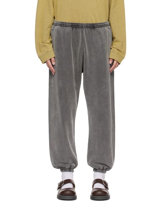 Acne Gray Logo Patch Drawstring Trousers for men