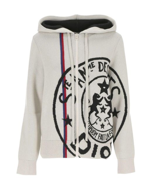 Dior White Long-Sleeved Knitted Cardigan