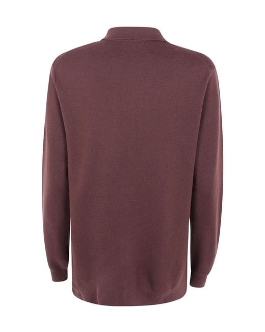 Aspesi Purple Single-Breasted Long-Sleeve Knit Top