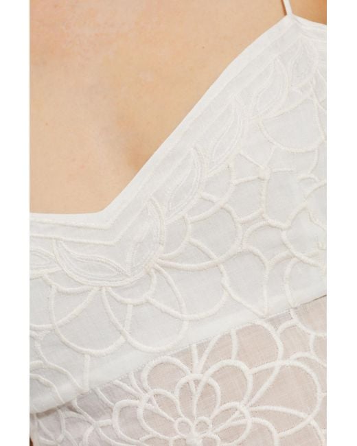 Isabel Marant White Romeka Embroidered Camisole Top