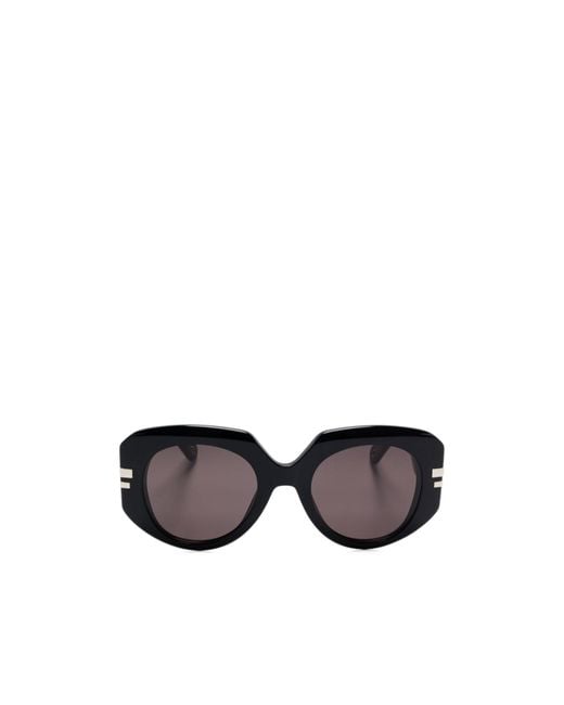Chloé White Chloé Eyewear Oversized Frame Sunglasses
