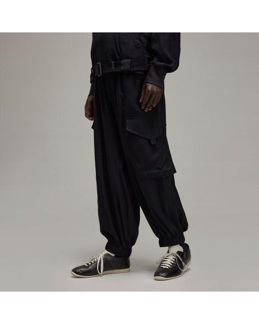 Y-3 Black Twill Pants for men
