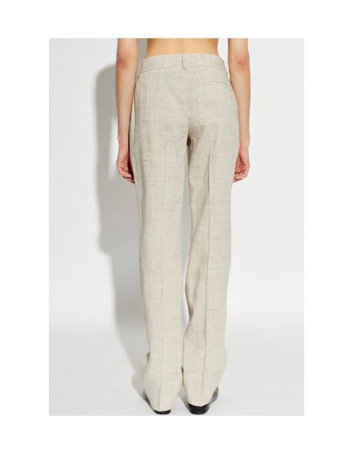 Moschino White Straight-Leg Tailored Pants