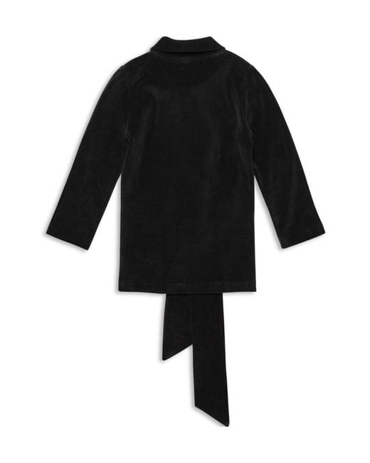 Balenciaga Black Turtleneck Scarf Fitted Top