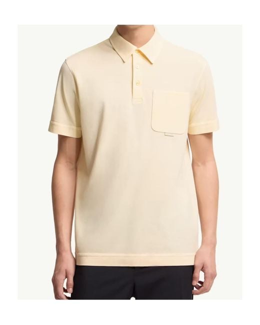 Moncler Natural Logo Patch Short-Sleeved Polo Shirt for men