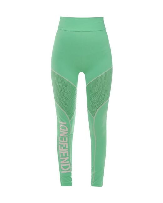 Fendi Green Logo Leggings