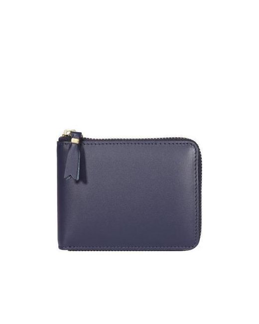 Comme des Garçons Blue Leather Zipper Wallet