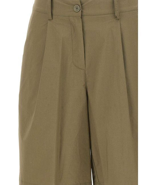 Kaos Green Pleated Bermuda Shorts