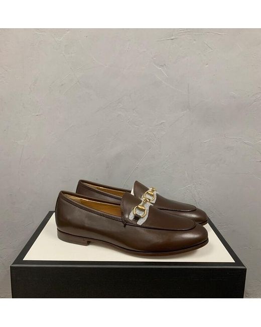 Gucci Brown Jordaan Horsebit Loafers
