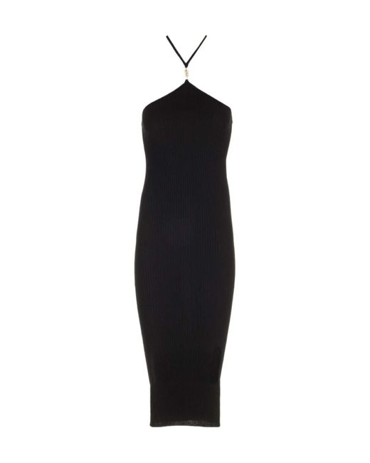 Amiri Black Ribbed Knitted Midi Dress