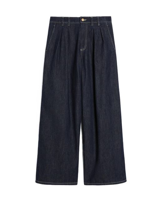 Max Mara Blue 'S Logo Patch Straight Leg Jeans