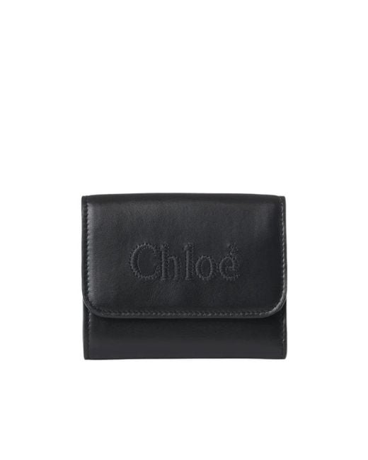 Chloé Black Chloé Sense Small Tri-Fold Wallet