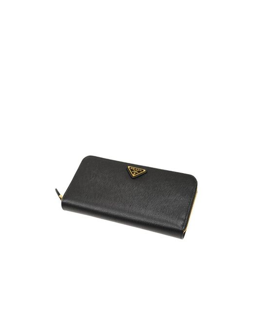 Prada Black Logo Patch Wallet