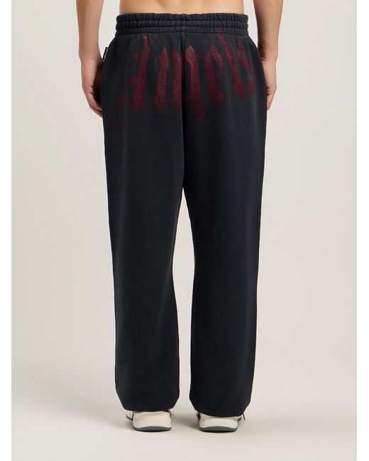 Palm Angels Blue Logo-Print Track Pants for men