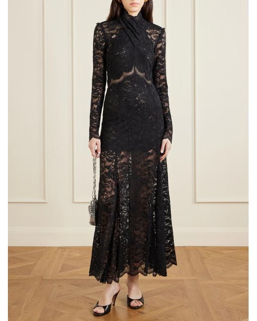 Rabanne Black Rabanne Robe Laced Midi Dress