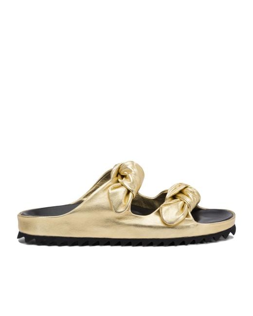 Officine Creative Metallic Knotted Double-Strap Sandals