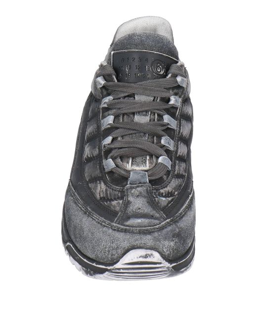 MM6 by Maison Margiela Gray Low-Top Leather Sneakers