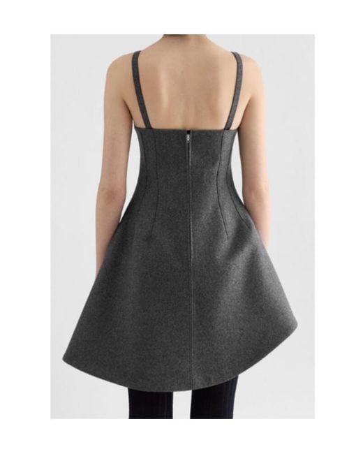 Jil Sander Black A-Line Bustier Dress