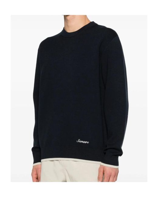 Samsøe & Samsøe Blue Long-Sleeved Knitwear for men
