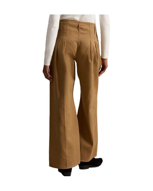 Polo Ralph Lauren Natural Pleated Wide-Leg Trousers