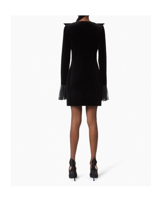 Nina Ricci Black Bow Embellished Velvet Mini Dress
